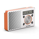 TechniSat DIGITRADIO 1 - Radio Dab+ Portable avec Batterie (Dab, FM, Haut-parleurs, Prise Casque, Mémoire de favoris, Ecran OLED, Petit, 1 Watt RMS) Orange/Argent