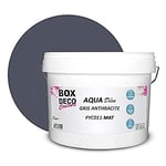 BOX DECO COULEURS Peinture murale acrylique aspect mat Aqua Déco - 10L, Gris Anthracite