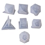 Storage Bag Dice Mould Set, 7 Shapes Polyhedral Dice Fillet Square Triangle Dice Mold 3D Silicone Resin Casting Moulds DIY Table Games