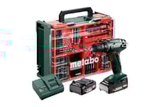 Metabo Skruvdragare BS 18 Set med tillbehör och 2x2Ah batterier och laddare