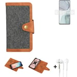 Protective cover + earphones for Motorola Moto G62 5G case, dark grey
