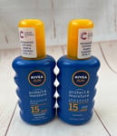 NIVEA Protect & Moisture SPF 15 Sun Spray Immediate Protection 2x 200ml