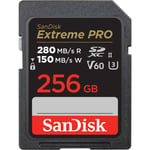 SanDisk Extreme Pro 256GB SDXC (280Mb/s) V60 UHS-II -muistikortti