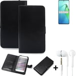 phone Case Wallet Case for Oppo Reno8 Pro+ + earphones cell phone black