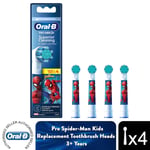 Oral-B Kids Replacement Toothbrush Heads Extra Soft - Spiderman, Pack of 4