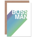 Boss Man Gradient Greetings Card Plus Envelope Blank inside