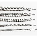 Polerad pansar-länk halsband i stål som behåller sin färg för livet! 7mm thick, 45cm long