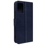 Navy Flip Case Card Holder & Video Support for Redmi Note 12 5G and Poco X5 Pro.