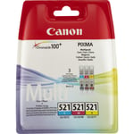 Canon 2934B010/CLI-521 Ink cartridge multi pack C,M,Y, 3x446 pages ISO
