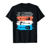 Electric And Acoustic Guitars Within Paint Brush Strokes T-Shirt