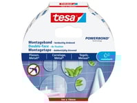 Tesa 77745-00000, Monteringstejp, Vit, 5 M, Inomhus, Glas, Metall, Plast, 19 Mm