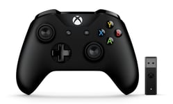 Microsoft Xbox Controller + Wireless Adapter Black Gamepad PC, One
