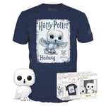 Funko Pop! & Tee: Harry Potter - Hedwig - Medium - T-Shirt - Vêtements avec Une Figurine en Vinyle à Collectionner - Idée de Cadeau - Jouets et Top à Manches Courtes pour Les Adultes Les Hommes