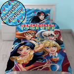 DC SUPER HERO GIRLS SINGLE DUVET COVER SET POLYCOTTON OFFICIAL NEW FREE P+P