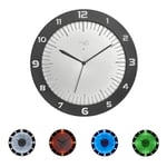 TFA Dostmann Horloge Murale analogique Lumineuse avec LED Lumoclock, 60.3553, y Compris 9 Variantes de Couleurs, Accessoires de Jeu, décoration Murale Bar, avec Chiffres 3-D, 30cm, Gris