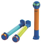 Zoggs Dive Sticks Pool Toys, Confidence Building Diving Sticks, Safe Swimming Pool Toys, Diving Sticks For Swimming Fun, Zoggs Swimming Toys For Kids, Blue/Lime/Orange (3 Pk)
