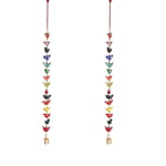 Set of 2 Indian Traditional Door Hanging 15 Fabric Birds Tota String with Bell, Festival Decoration for home Wall Temple Bedroom kids room home Décor, Gifting(Size :- 24" Approx)
