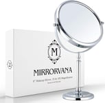 Miroir Grossissant x10, Miroir Rond pour Salle De Bain, Miroir de Table pour Maquillage avec Rotation à 360, Miroir Loupe sur Pied 10 Fois et 1 Fois (20 cm)