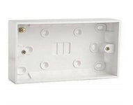 Double Twin 25mm White Wall Pattress Back Box 13 Amp,2 Gang Electric Socket