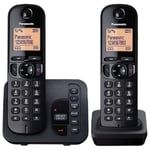 Cordless DECT Phones with Answering Machine - Twin Handsets - KXTGC222EB