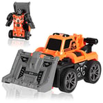 Oderra Voiture Robot Jouet, 2 en 1 Transformer Robot Car Jouet, Petite Voiture pour garçons de 3 à 14 Ans（Orange）