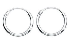 Elements Silver H041 Women's Silver Sleeper Hoops 10mm Jewellery