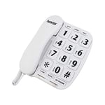 Benross 44580 Jumbo Big Button Home Landline Telephone for Elderly and Disabled/White/Hands Free Function/Adjustable Volume/Number Memory and Redial Function/Desk or Wall Mountable