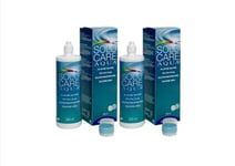 AST Menicon Solocare Aqua DuoPack 2x360ML Cleaning Solution and Soak with MicroBlock, Contact Lens Cases