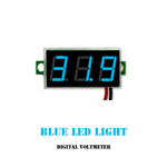 Dc 0-30v 2 Wire Digital Voltage Voltmeter Red/blue/green Led Blue