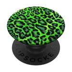 Imprimé léopard vert, motif animal unique inspiré de la jungle PopSockets PopGrip Interchangeable