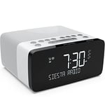 Pure Siesta Rise DAB+/FM Bedside Alarm Clock - White - with USB Charge Port
