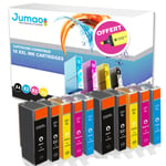 10 cartouches type Jumao compatibles pour Canon PIXMA MG5450 5550 5650 6350 7550 +Fluo offert
