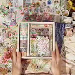 Växt Scrapbooking Kit, Junk Journal Kit med Washi Tape, Stickers, A6 Notebook, Botanisk Bullet Jo