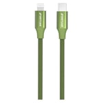GreyLime 18W Flettet USB-C til Lightning Kabel 2 meter - Grønn