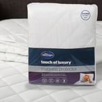 Double Bed Luxury Mattress Protector Silentnight Fitted Quilted Non Anti Allergy