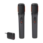 JBL Partybox Wireless Mic, Lot de 2 Microphones sans Fil numériques, 20 Heures d'autonomie, Batteries Rechargeables, Connexion Stable de 2,4 GHz, réduction des bruits indésirables