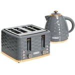 Kettle and Toaster Set 1.7L Rapid Boil Kettle & 4 Slice Toaster Grey