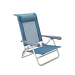 Homecall Chaise de plage pliable et réglable à 7 positions (Bleu)