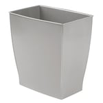 iDesign Poubelle rectangulaire Mono Spa pour salle de bain, chambre à coucher, bureau, 28,6 x 19,1 x 30,5 cm, gris