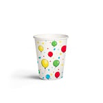 PAW Gobelets en Papier Jetables (250 ml) I 8 Pièces I Fabriqués à Partir de Matières Premières 100% Biodégradables I Verres Carton Multicolore I Color: Balloons