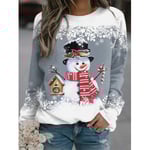 Dam Jul Toppar Snögubbe Sweatshirts Långärmad blus M