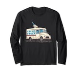 Pretty Cream Truck for Ice Cream in Summer and happy people Long Sleeve T-Shirt