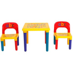 GOPLUS Goplus - Ensemble Table et Chaises pour Enfants, Chaise Multifonctionnelles en Plastique Enfant avec Alphabets, Cadeau Educatif