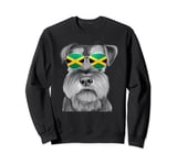 Miniature Schnauzer Dog Jamaica Flag Sunglasses Sweatshirt
