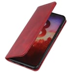 Huawei P Smart (2021) Moderne PU Skinndeksel m. Lommebok - Rød