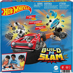 Mattel Games ​Hot Wheels Build ‘n Slam Kids Games, Car Game Includes Buildable Hot Wheels Cars, for 1-3 Players, Gift for Kids and Family Game Night, HLX91