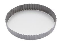 KitchenCraft Non Stick Flan Dish/Quiche Tin with Loose Base, Round, 25 cm,Silver