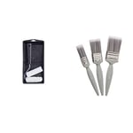 Harris 101092201 Essentials Mini Roller Set for Walls & Ceilings with Tray and Frame, 4” Emulsion & Gloss Roller Sleeves & Essentials Walls & Ceilings Paint Brushes, 3 Brush Pack, 1", 1.5", 2",Grey