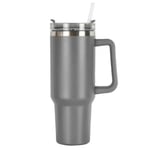 Tumblermugg med Sugrör 1,2L Termosflaska med Handtag grå