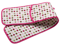 Pink & Green Polka Dot Double Oven Glove Quilted Kitchen Pot Holder UK Made